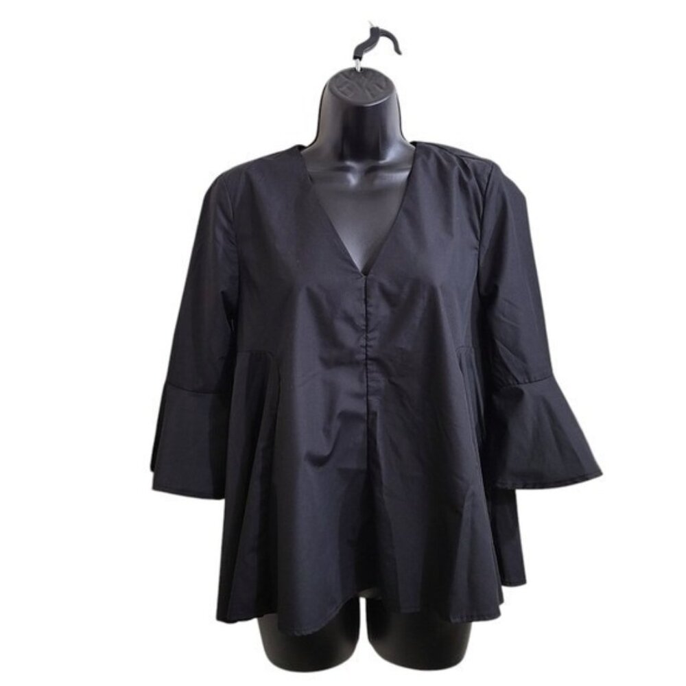 Pomander Place Addie Black Bell Sleeve Top S Tuckernuck